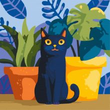 Szoba cica 1 - Számfestő készlet kereten 40x40