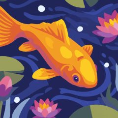 Arany koi - Számfestő készlet kereten 40x40