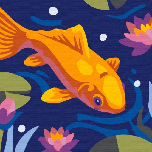Arany koi - Számfestő készlet kereten 40x40