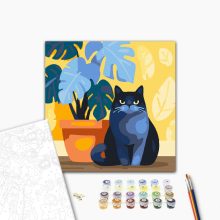 Szoba cica 2 - Számfestő készlet kereten 40x40