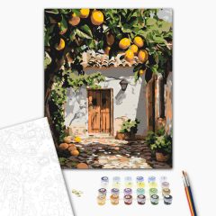 Citromkert - Számfestő készlet kereten 40x50
