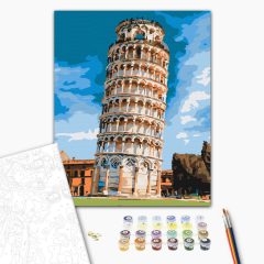 A pisai ferde torony - Számfestő készlet kereten 40x50