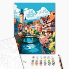 Mesebeli kisváros - Számfestő készlet kereten 40x50