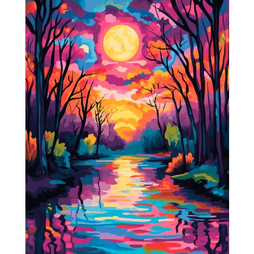 Sokszínű patak - Számfestő készlet kereten 40x50