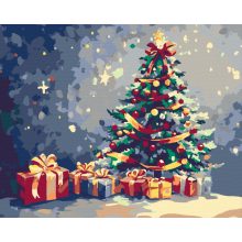Karácsonyfa - Számfestő készlet kereten 40x50