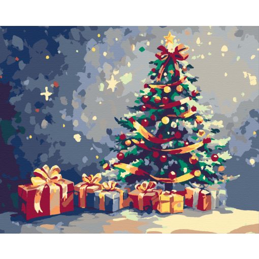 Karácsonyfa - Számfestő készlet kereten 40x50