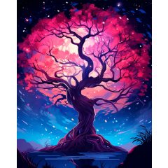 Életfa - Számfestő készlet kereten 40x50