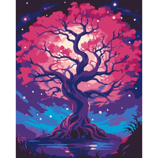 Életfa - Számfestő készlet kereten 40x50