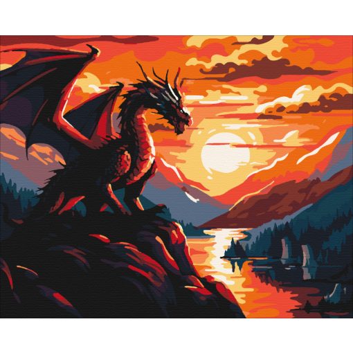 Tüzes alkony - Számfestő készlet kereten 40x50