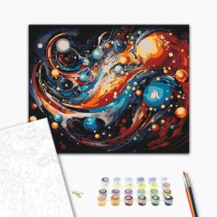 Univerzum absztrakció - Számfestő készlet kereten 40x50