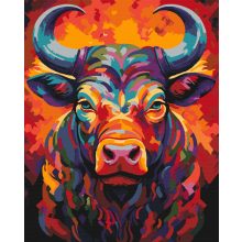 Színes bika - Számfestő készlet kereten 40x50
