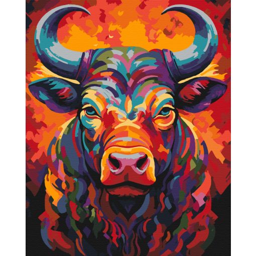 Színes bika - Számfestő készlet kereten 40x50