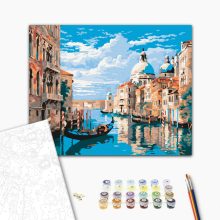 Velencei gondola - Számfestő készlet kereten 40x50