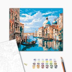 Velencei gondola - Számfestő készlet kereten 40x50
