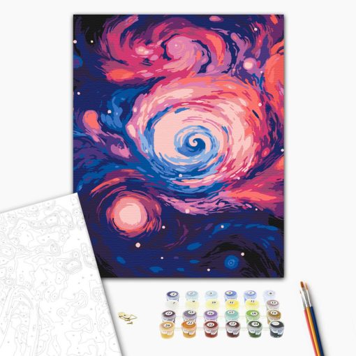 Színes örvény - Számfestő készlet kereten 40x50