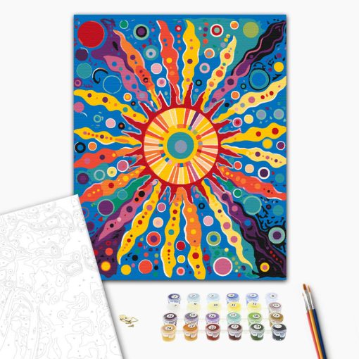 Absztrakt mandala - Számfestő készlet kereten 40x50