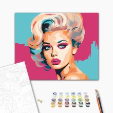 Szőke ikon 2 - Számfestő készlet kereten 40x50