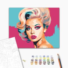 Szőke ikon 2 - Számfestő készlet kereten 40x50