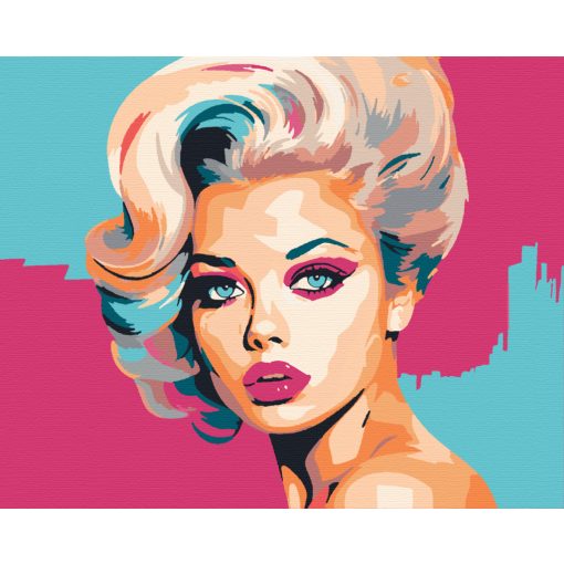 Szőke ikon 2 - Számfestő készlet kereten 40x50