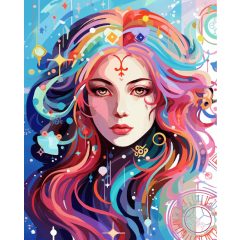 Szűz portré - Számfestő készlet kereten 40x50