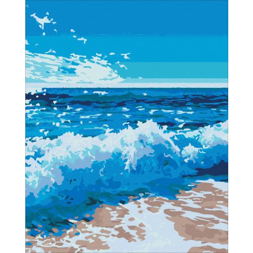 Hullámok - Számfestő készlet kereten 40x50