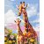 Virágos zsiráfok - Számfestő készlet kereten 40x50
