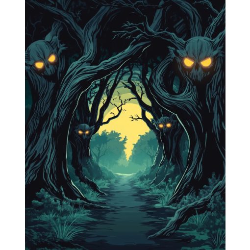 Figyelő erdő - Számfestő készlet kereten 40x50