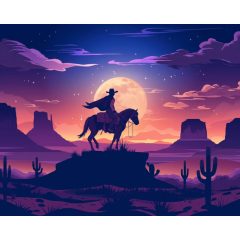 Hajnali lovaglás - Számfestő készlet kereten 40x50