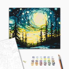 Téli éjszaka - Számfestő készlet kereten 40x50