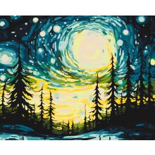 Téli éjszaka - Számfestő készlet kereten 40x50