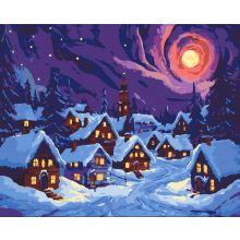 Téli falu - Számfestő készlet kereten 40x50
