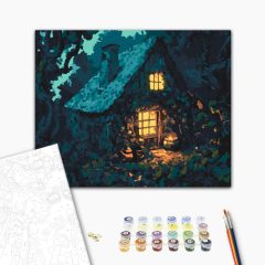 Boszorkány kunyhó - Számfestő készlet kereten 40x50