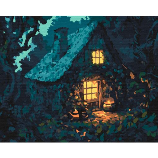 Boszorkány kunyhó - Számfestő készlet kereten 40x50