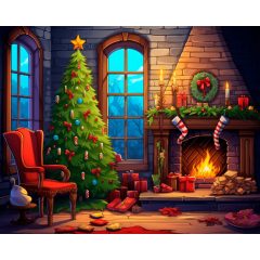 Meghitt Karácsony - Számfestő készlet kereten 40x50