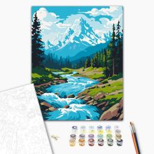 Alpesi patak - Számfestő készlet kereten 40x50