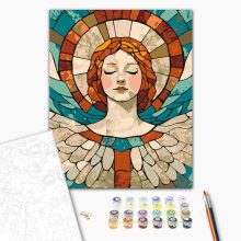 Mozaik angyal - Számfestő készlet kereten 40x50