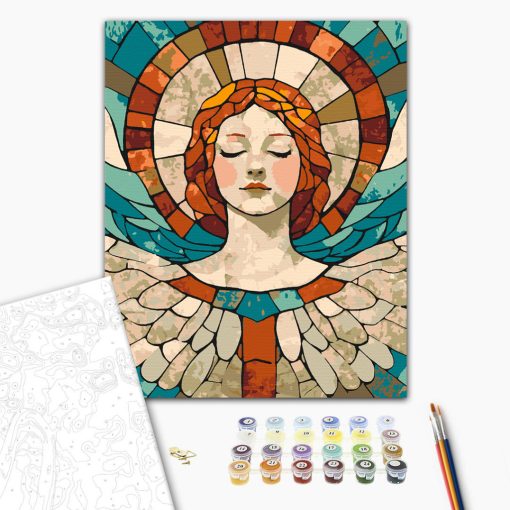 Mozaik angyal - Számfestő készlet kereten 40x50