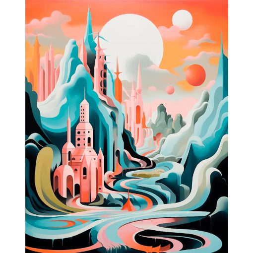 Túl a valóságon - Számfestő készlet kereten 40x50