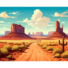 Sivatagi út - Számfestő készlet kereten 40x50