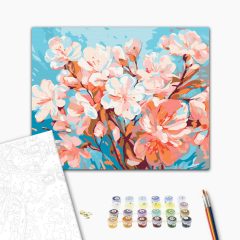 Rózsaszín szirmok - Számfestő készlet kereten 40x50