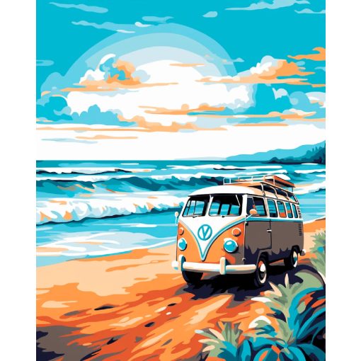 Tengerparti suhanás - Számfestő készlet kereten 40x50