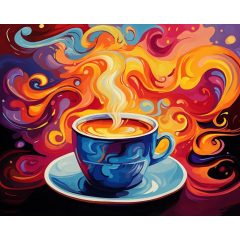 Kávé aroma - Számfestő készlet kereten 40x50