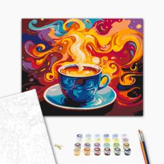 Kávé aroma - Számfestő készlet kereten 40x50
