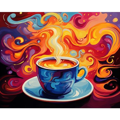 Kávé aroma - Számfestő készlet kereten 40x50