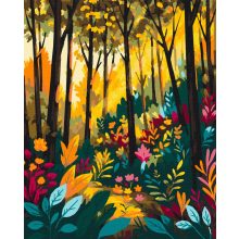 Napsugár a fák közt - Számfestő készlet kereten 40x50