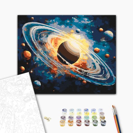 Kozmikus forgatag - Számfestő készlet kereten 40x50