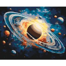 Kozmikus forgatag - Számfestő készlet kereten 40x50