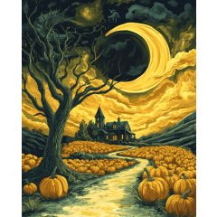 Sárga éjszaka3 - Számfestő készlet kereten 40x50