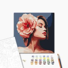 Rózsás gondolat - Számfestő készlet kereten 40x40