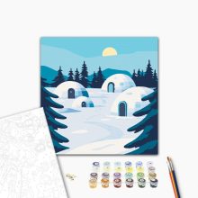 Iglo falu - Számfestő készlet kereten 40x40